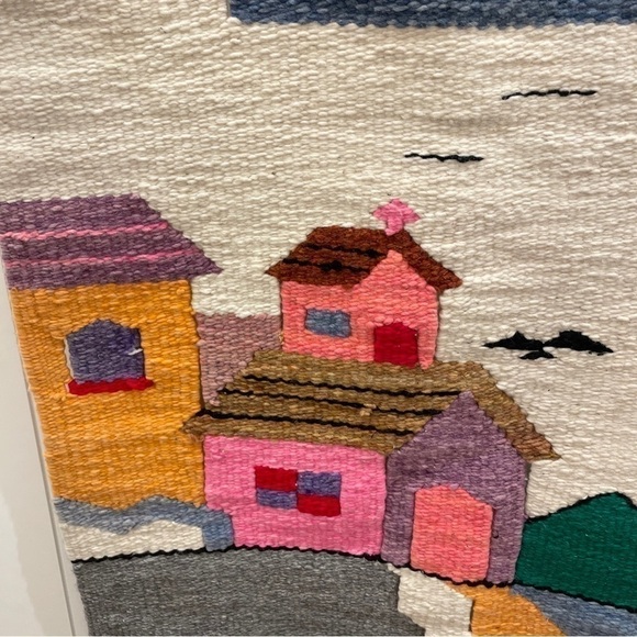 Vintage Latin/Mexican Tapestry with Boho Chic Folk Art Style—100% Wool—GORGEOUS! - Picture 5 of 10